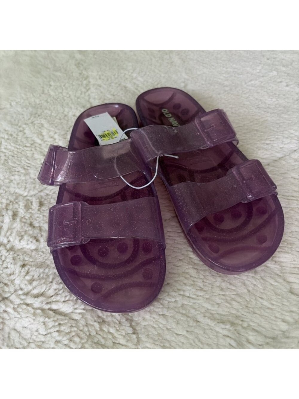 Old Navy Girls NWT Purple Jelly Slides 1Y-2Y